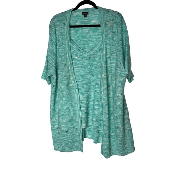 Torrid Pointelle Cardigan V-Neck Short Sleeve Sweater size 2X - Picture 5 of 11